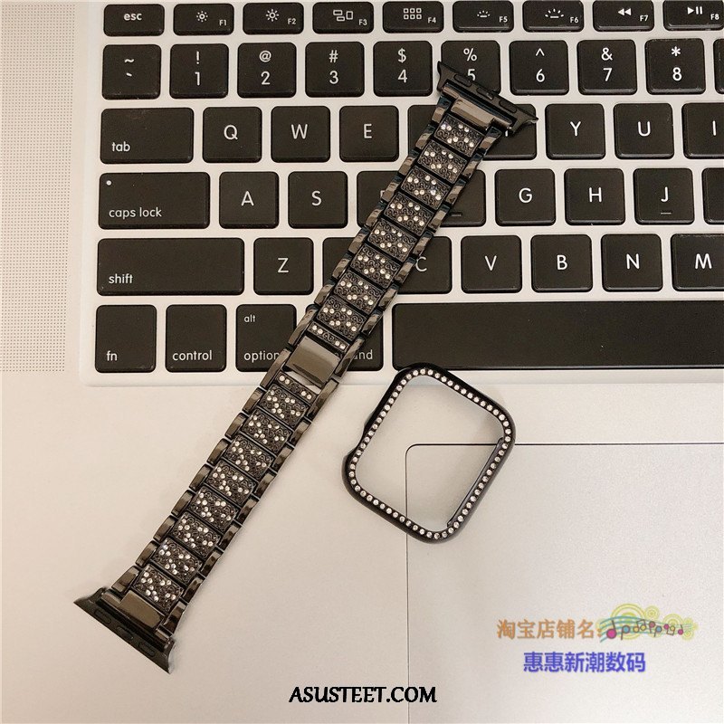 Apple Watch Series 3 Kuoret Musta Kuori Rhinestone Inlay