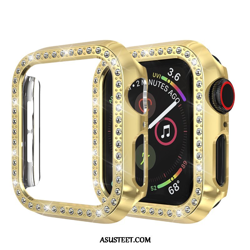 Apple Watch Series 3 Kuori Kuoret Suojaus Rhinestone Inlay Murtumaton Kulta Kotelo