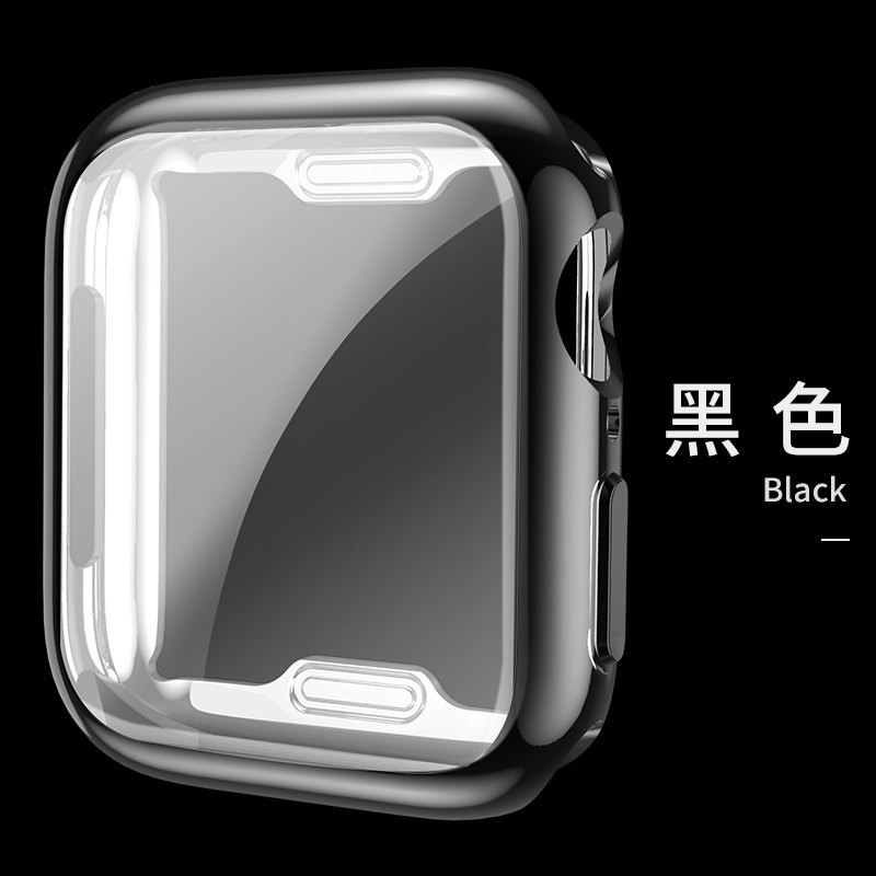 Apple Watch Series 5 Kuori Kuoret Pehmeä Neste Silikoni Kotelo Ohut Musta