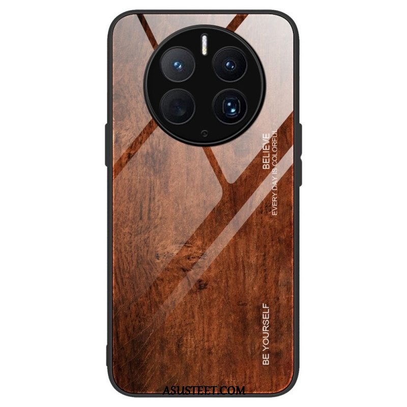 Case Huawei Mate 50 Pro Wood Design Karkaistu Lasi