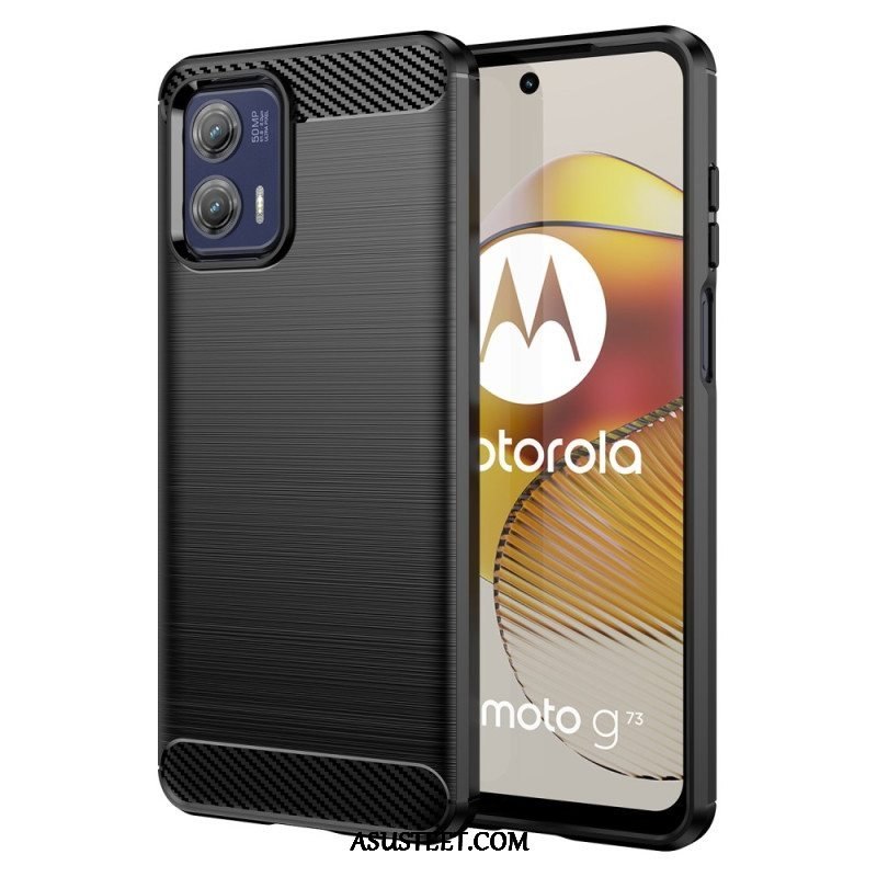 Case Moto G73 5G Harjattua Hiilikuitua