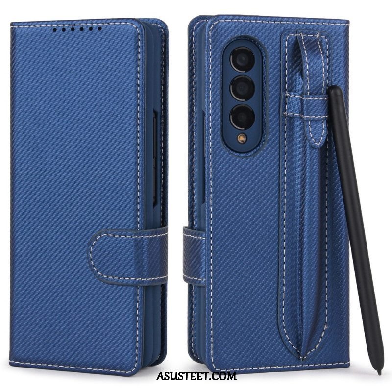 Case Nahkakotelo Samsung Galaxy Z Fold 3 5G Irrotettava Kynäpidike