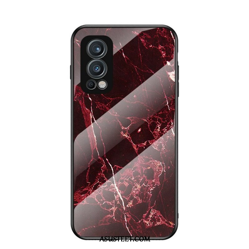 Case OnePlus Nord 2 5G Marmorivärit Karkaistu Lasi