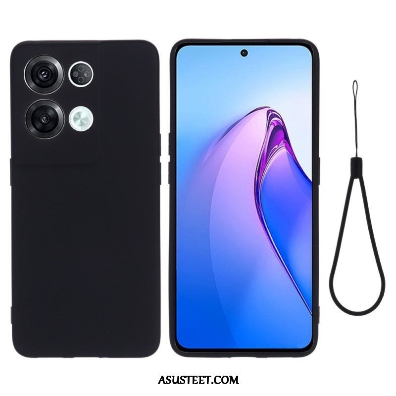 Case Oppo Reno 8 Pro Suojaketju Kuori Strappy Nestemäinen Silikoni