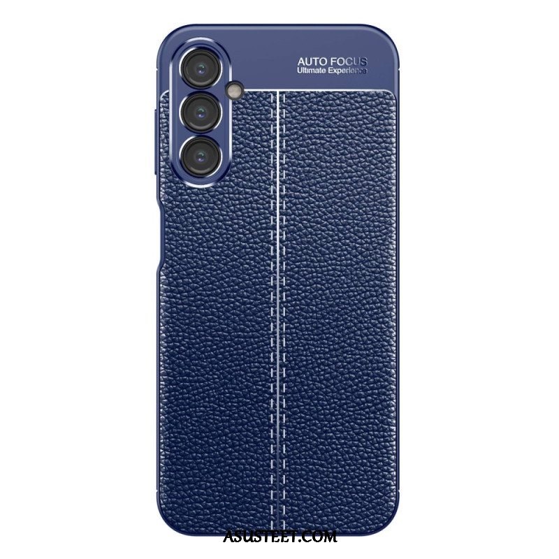 Case Samsung Galaxy A14 / A14 5G Kaksilinjainen Litsi-nahkaefekti