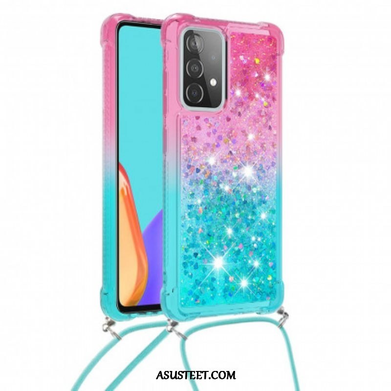 Case Samsung Galaxy A52 4G / A52 5G / A52s 5G Silikonipaljetteja Ja Johto