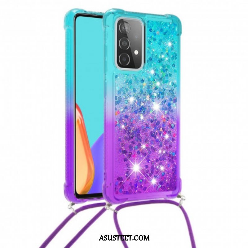 Case Samsung Galaxy A52 4G / A52 5G / A52s 5G Silikonipaljetteja Ja Johto