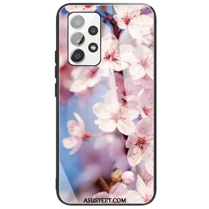 Case Samsung Galaxy A53 5G Karkaistua Lasia Kukkia