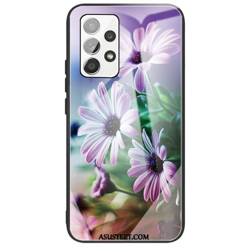 Case Samsung Galaxy A53 5G Karkaistua Lasia Kukkia