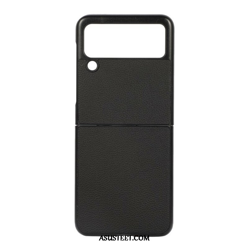 Case Samsung Galaxy Z Flip 3 5G Kotelot Flip Aitoa Litsi-nahkaa