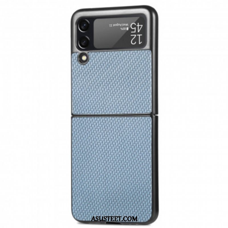 Case Samsung Galaxy Z Flip 3 5G Kotelot Flip Teksturoitu Hiilikuitu