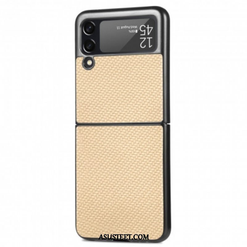 Case Samsung Galaxy Z Flip 3 5G Kotelot Flip Teksturoitu Hiilikuitu