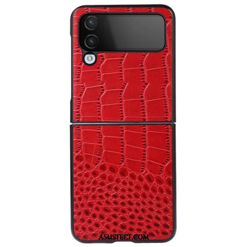 Case Samsung Galaxy Z Flip 4 Kotelot Flip Aito Crocodile Effect -nahka