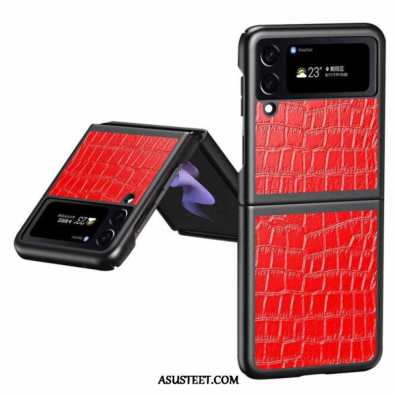 Case Samsung Galaxy Z Flip 4 Kotelot Flip Krokotiilin Ihotyyli