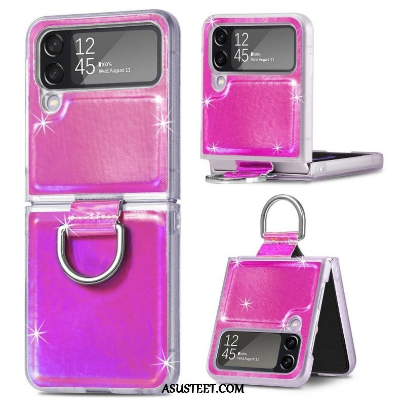 Case Samsung Galaxy Z Flip 4 Kotelot Flip Sähköiset Värit Ja Rengas