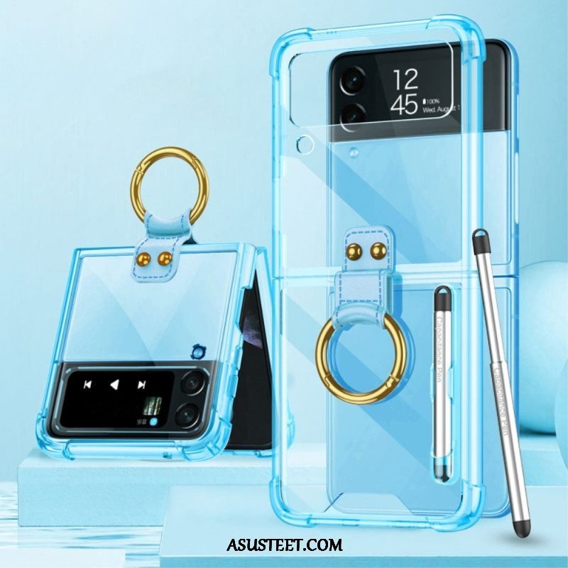 Case Samsung Galaxy Z Flip 4 Kotelot Flip Sävytetty Gkk Stylus -kynällä