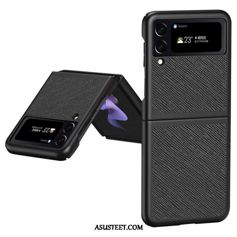 Case Samsung Galaxy Z Flip 4 Kotelot Flip Teksturoitu Nahkatyyli