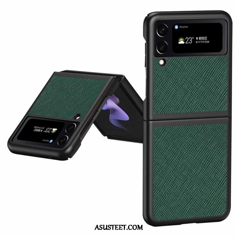 Case Samsung Galaxy Z Flip 4 Kotelot Flip Teksturoitu Nahkatyyli