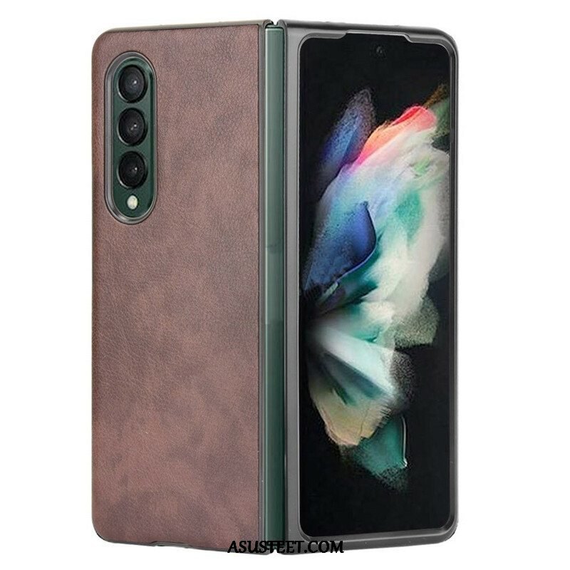 Case Samsung Galaxy Z Fold 3 5G Litsi-nahkaefekti