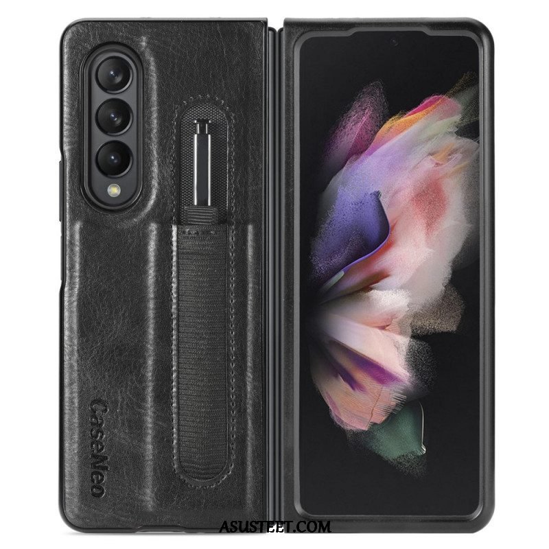 Case Samsung Galaxy Z Fold 3 5G Style Nahkainen Kynäteline Caseneo