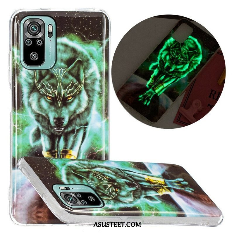 Case Xiaomi Redmi Note 10 / 10S Fluorescent Wolf -sarja