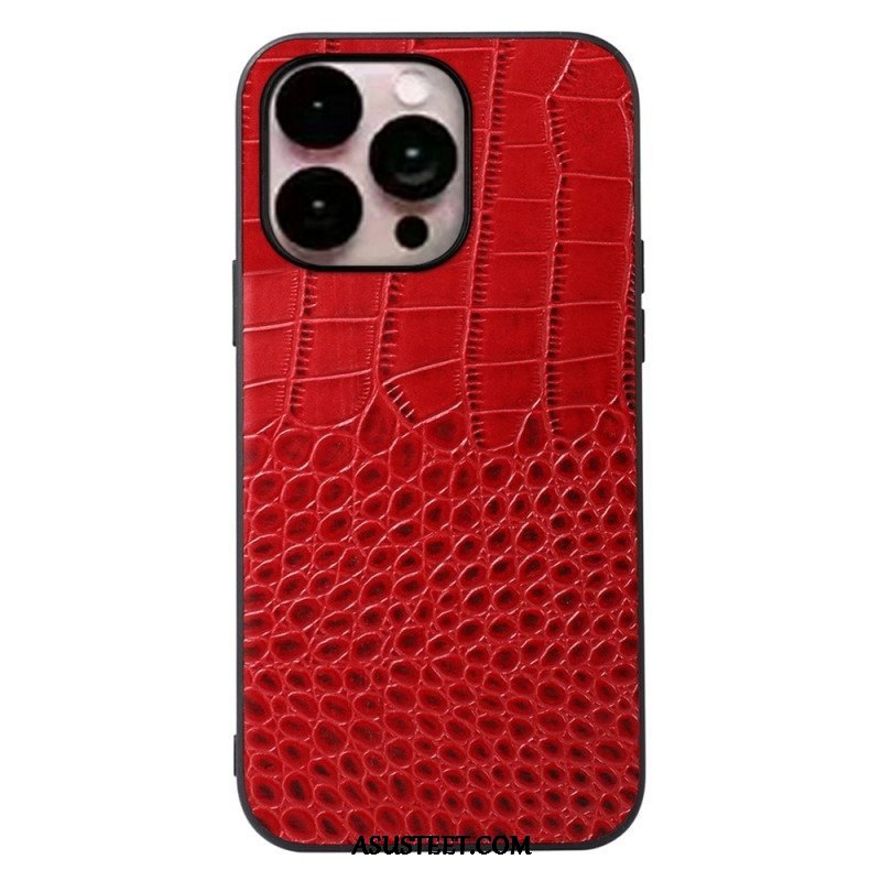 Case iPhone 14 Pro Max Aito Crocodile Texture -nahka