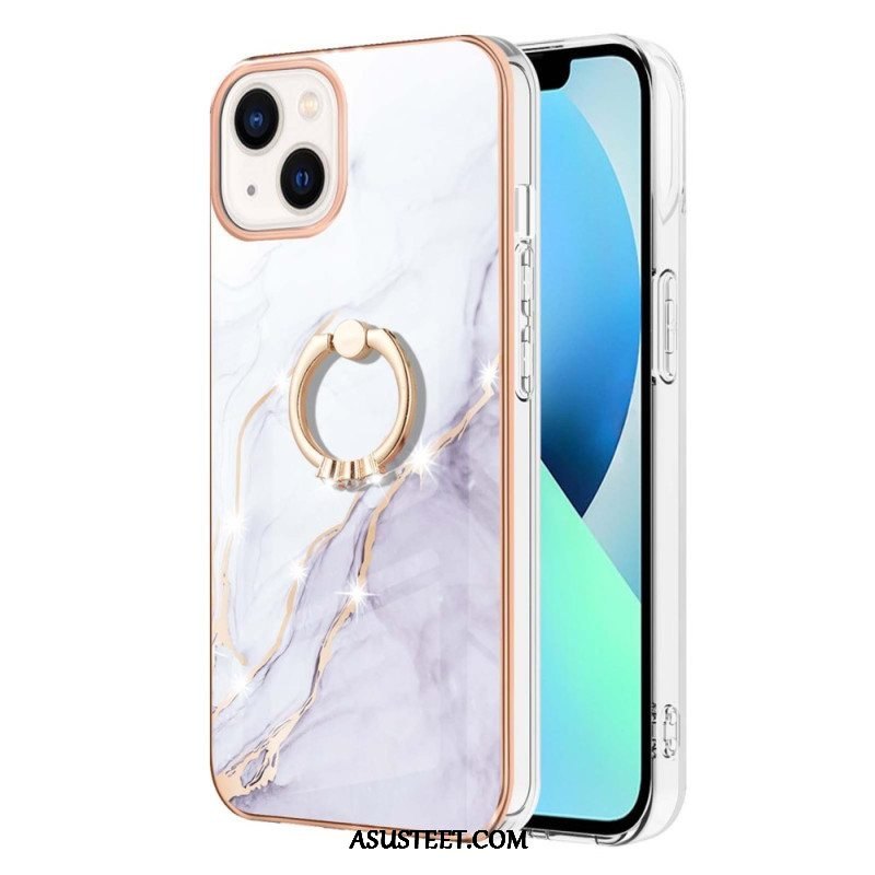 Case iPhone 15 Plus Marmori-tyyli Tukirenkaalla