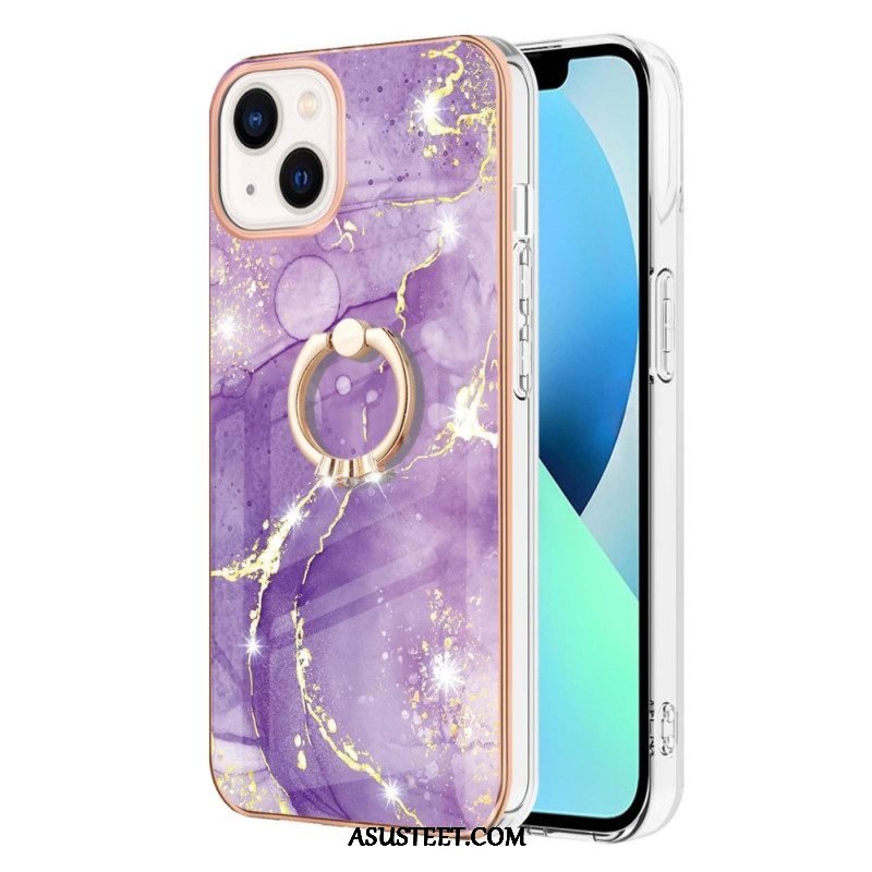 Case iPhone 15 Plus Marmori-tyyli Tukirenkaalla