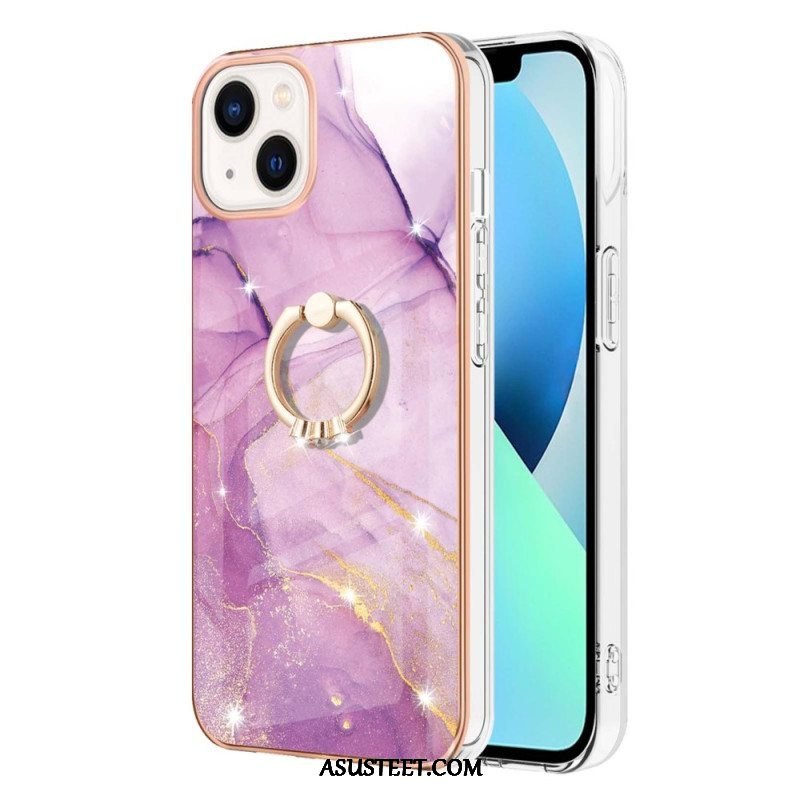 Case iPhone 15 Plus Marmori-tyyli Tukirenkaalla