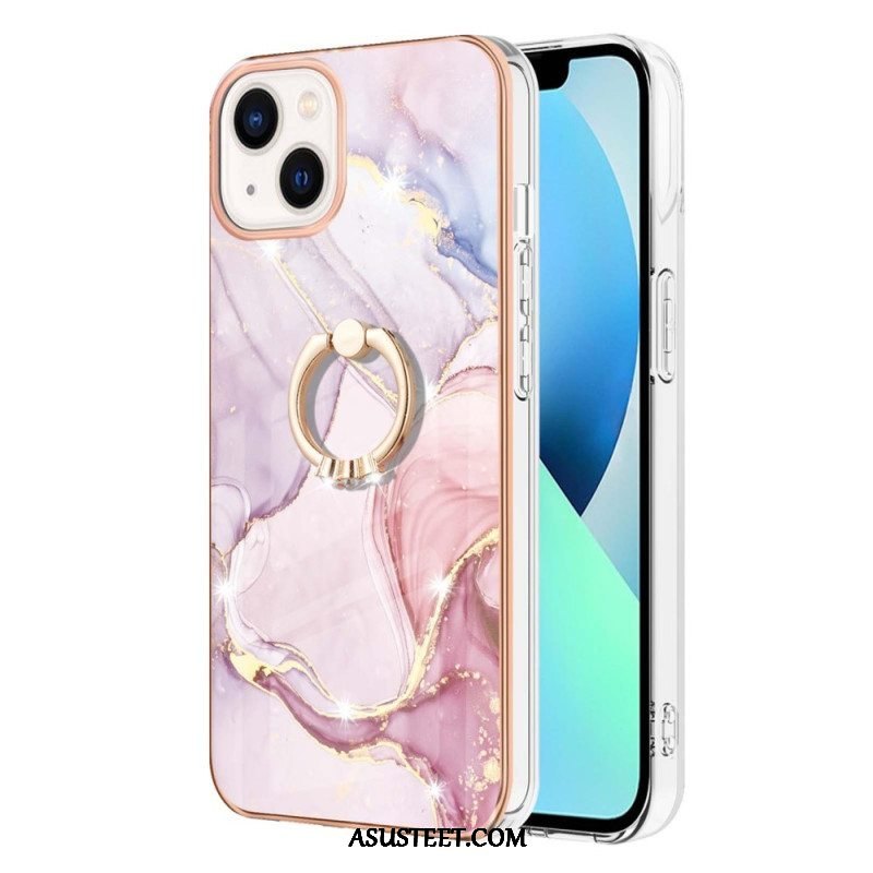 Case iPhone 15 Plus Marmori-tyyli Tukirenkaalla