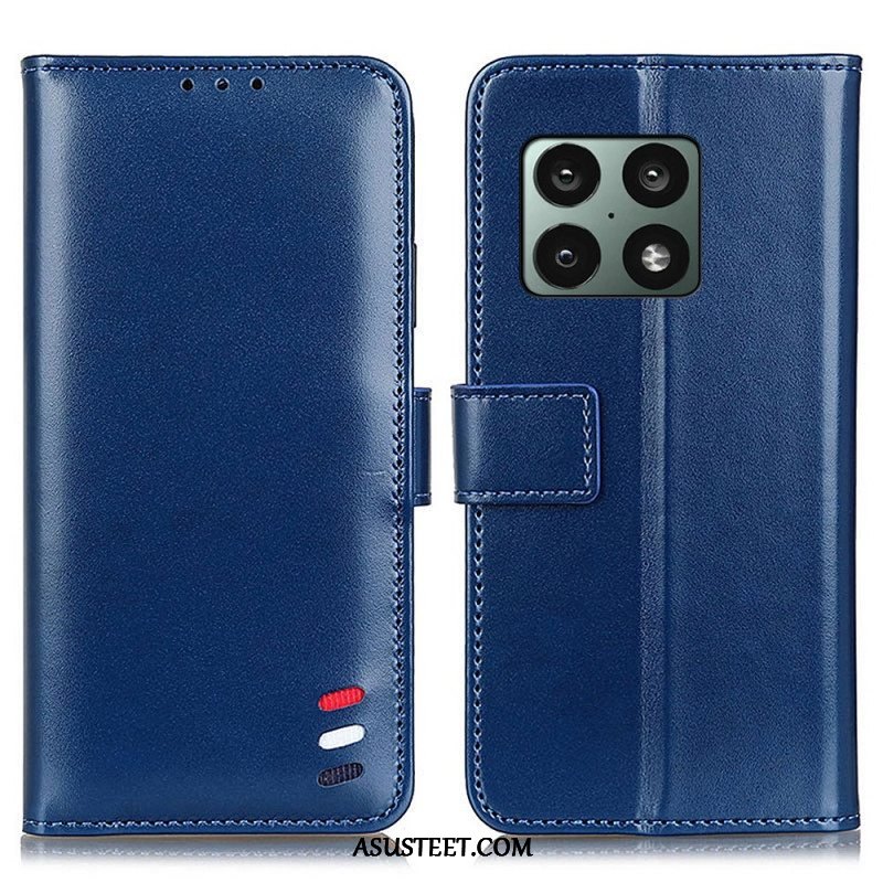 Flip Case OnePlus 10 Pro 5G Kolmivärinen Nahkaefekti