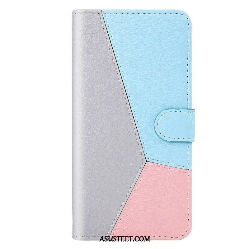 Flip Case OnePlus Nord 2 5G Kolmivärinen Nahkaefekti