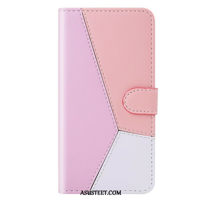 Flip Case OnePlus Nord 2 5G Kolmivärinen Nahkaefekti