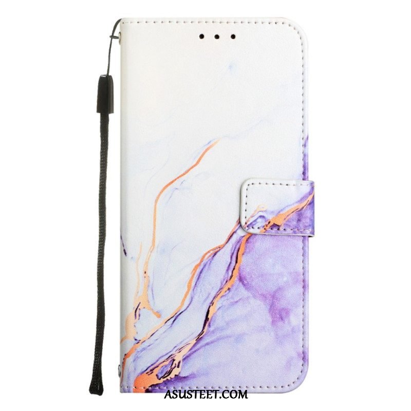 Flip Case OnePlus Nord CE 2 5G Suojaketju Kuori Strip Marble