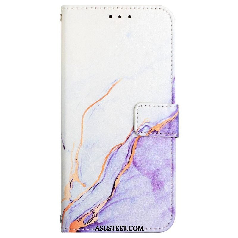 Flip Case Oppo Reno 8 Pro Suojaketju Kuori Strip Marble