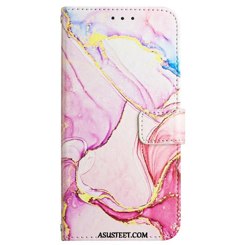 Flip Case Oppo Reno 8 Pro Suojaketju Kuori Strip Marble