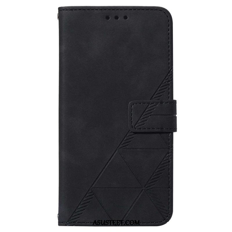 Flip Case Samsung Galaxy A14 / A14 5G Kolmiot Kaulanauhalla