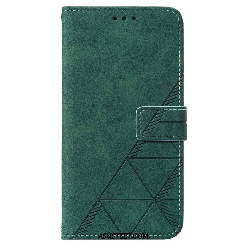 Flip Case Samsung Galaxy A14 / A14 5G Kolmiot Kaulanauhalla