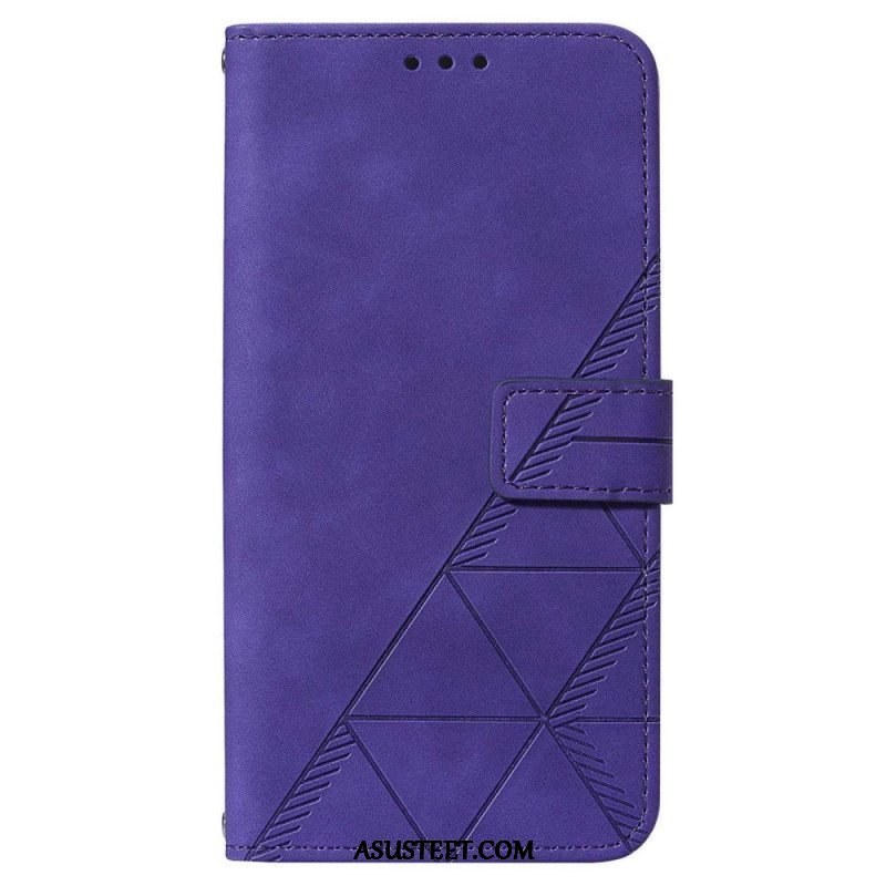 Flip Case Samsung Galaxy A14 / A14 5G Kolmiot Kaulanauhalla