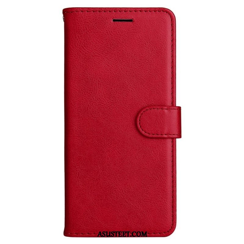 Flip Case Samsung Galaxy A53 5G Suojaketju Kuori Strappy Plain Leather Style