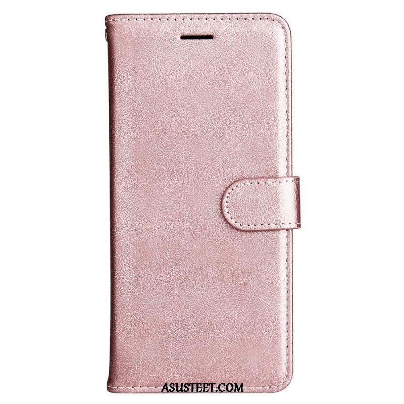 Flip Case Samsung Galaxy A53 5G Suojaketju Kuori Strappy Plain Leather Style