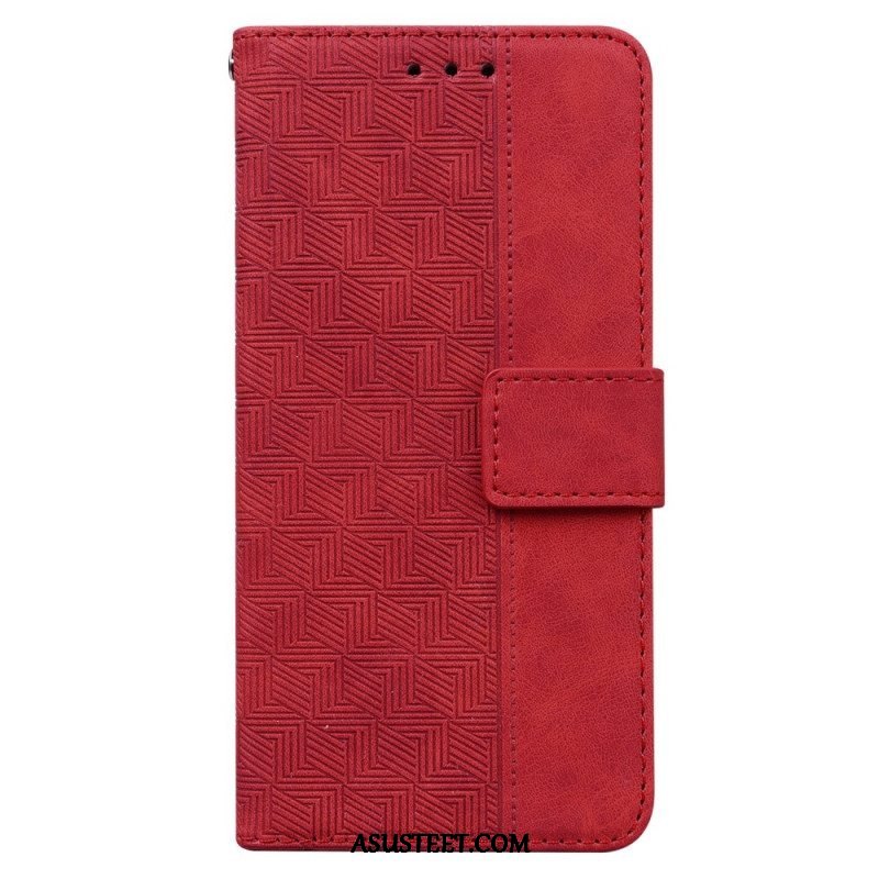 Flip Case Samsung Galaxy A54 5G Huomaamattomat Kuviot Ja Hihna