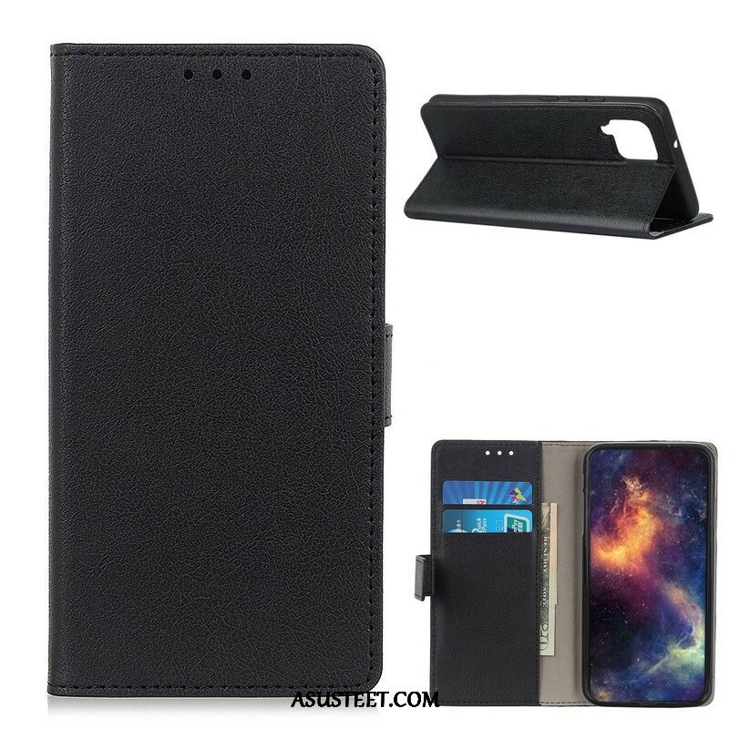 Flip Case Samsung Galaxy M12 / A12 Klassinen Nahkaefekti