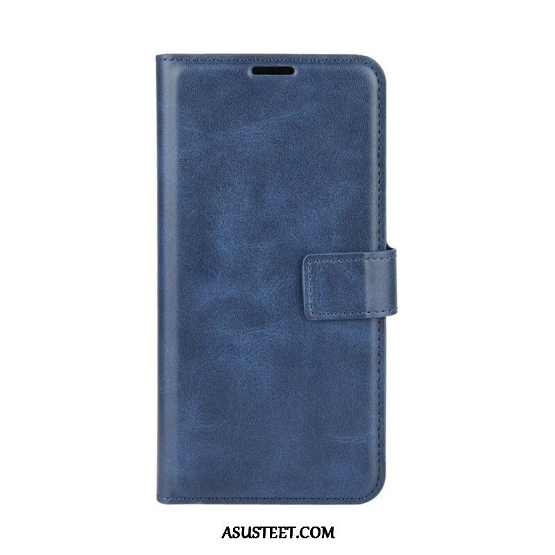 Flip Case Samsung Galaxy M12 / A12 Lasitettu Nahkaefekti