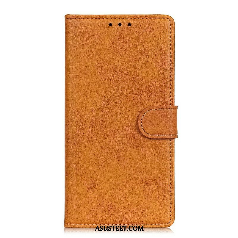 Flip Case Samsung Galaxy M12 / A12 Retro Mattanahkaefekti