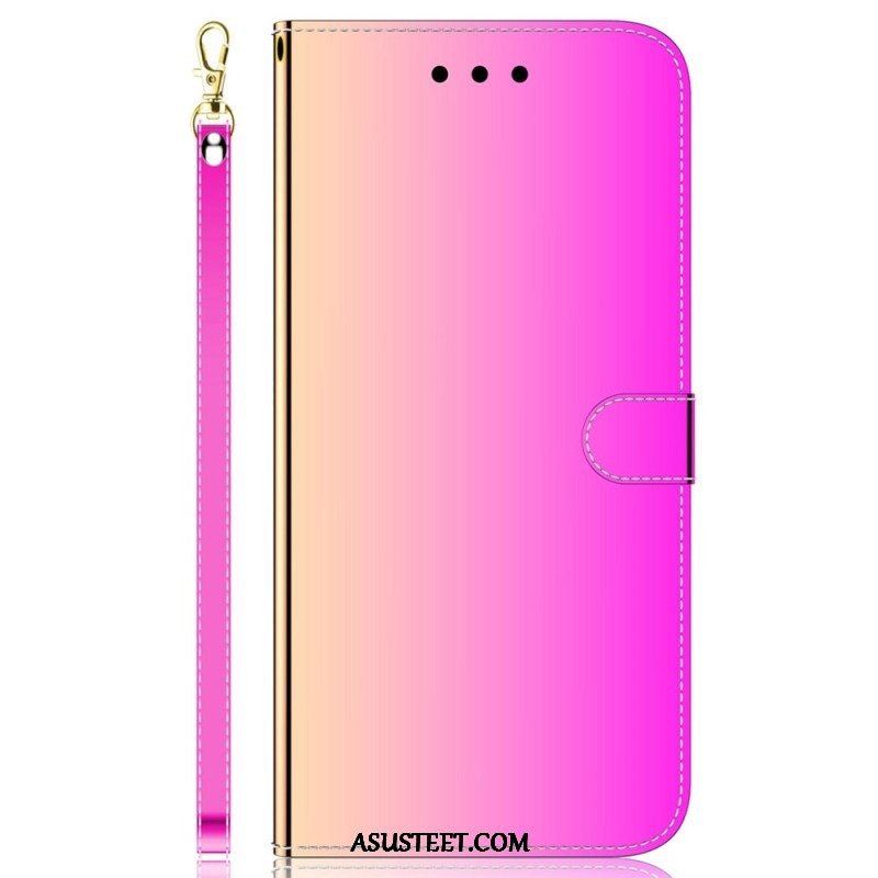 Flip Case Samsung Galaxy M13 Peili Ja Kaulanauha