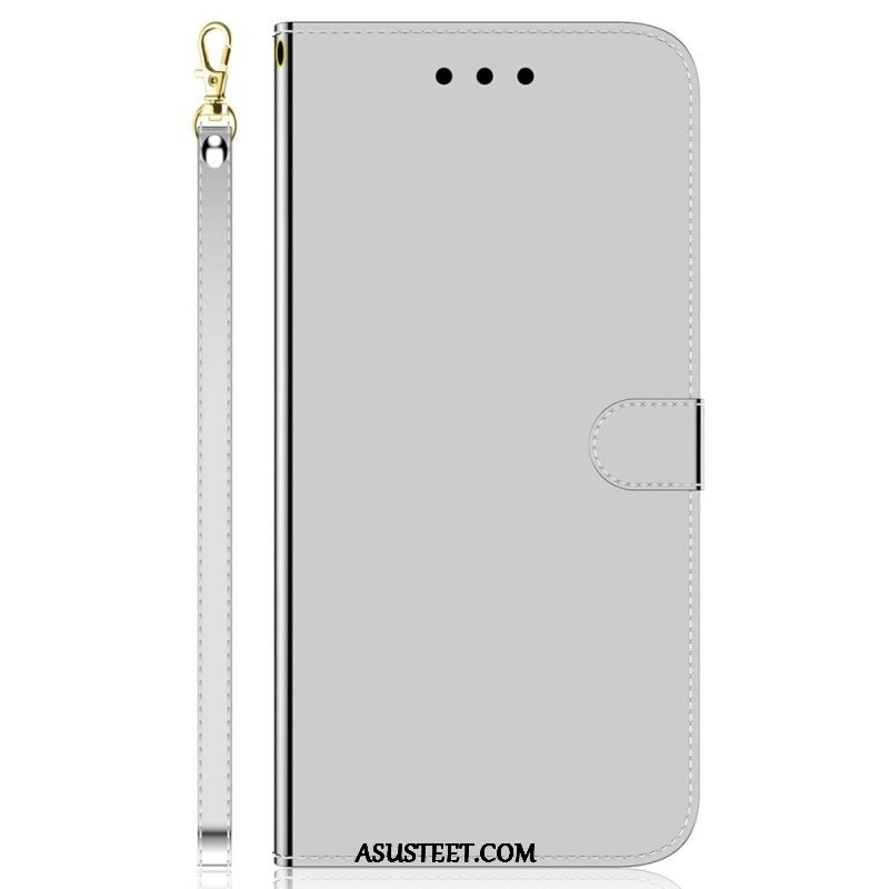 Flip Case Samsung Galaxy M13 Peili Ja Kaulanauha