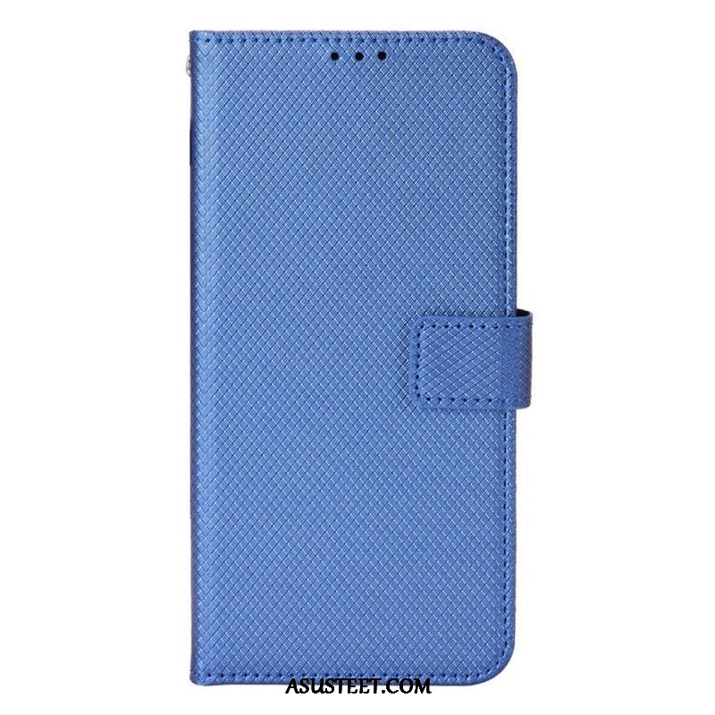 Flip Case Samsung Galaxy M23 5G Teksturoitu Kuvio Hihnalla