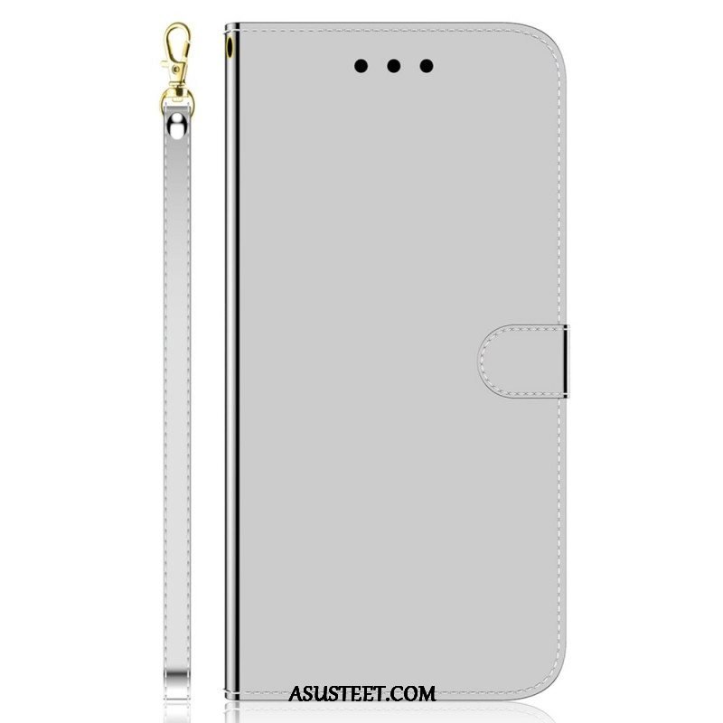 Flip Case Samsung Galaxy M53 5G Peili Ja Kaulanauha