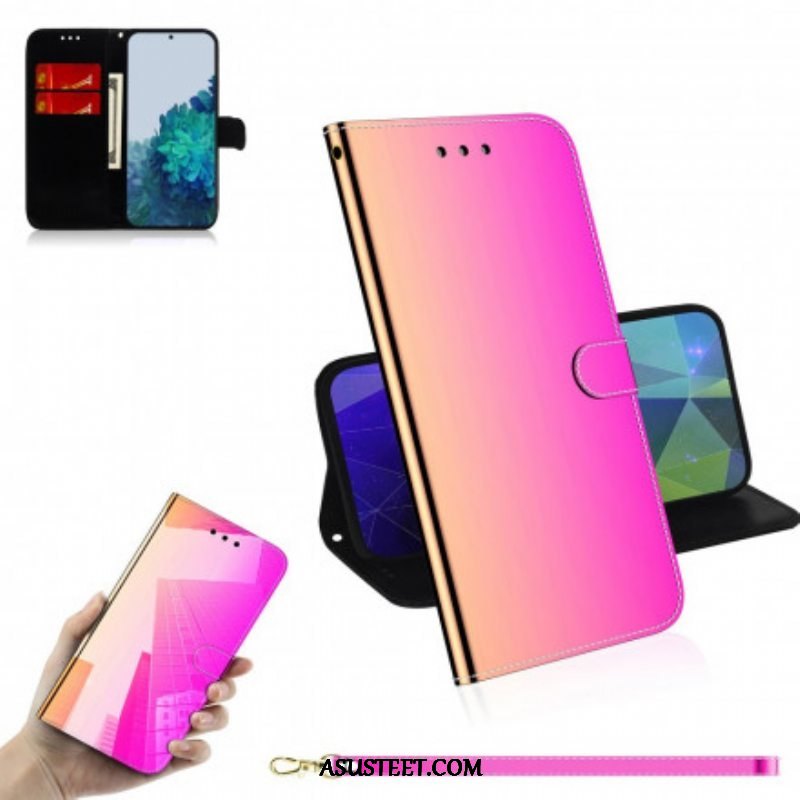 Flip Case Samsung Galaxy S21 Plus 5G Keinonahkainen Peilin Kansi